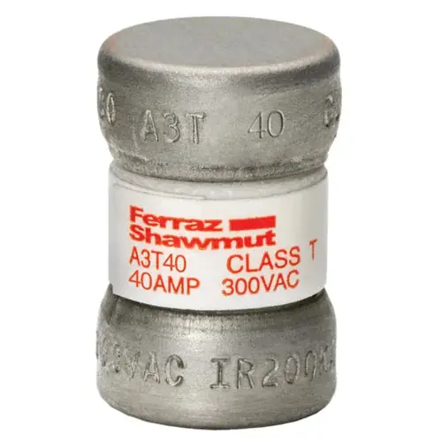 Mersen A3T40 Fuse, Very Fast Acting, 40 A, A3T Series, 7/8 inches L x 9/16 inches dia