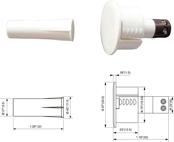 Tane Alarm TANE-3/4TCWH recessed type w/terminal quick-connect