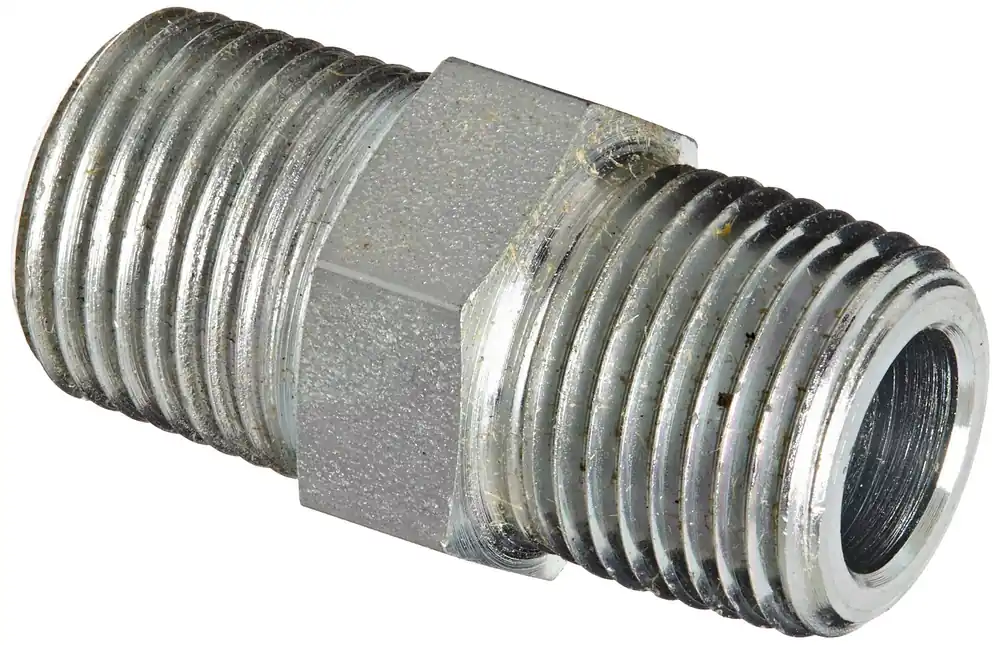 Eaton 2083-6-6S Aeroquip Steel Pipe Fitting Hex Nipple 3/8 inches x 3/8 inches NPTF Male