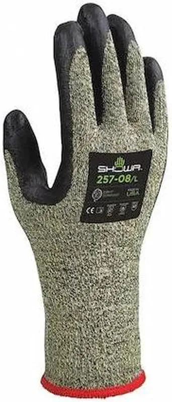 Showa 257-2XL Cut-Resistant Coated Gloves, Cut Level A7, Dipped, Foam Nitrile, Smooth, 2XL 1 PR