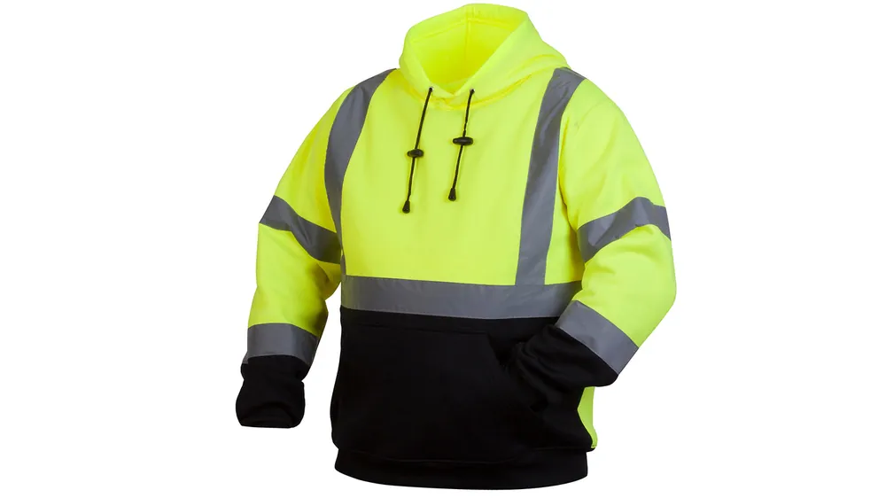 Pyramex RSSH3210-L Rssh32 Series Hi-Vis Lime Pullover Sweatshirt with Black Bottom Large