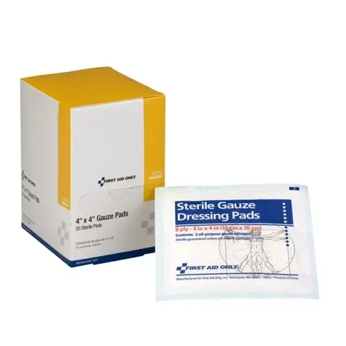 First Aid 90718 4x4 Sterile Gauze Pads (20/Box)