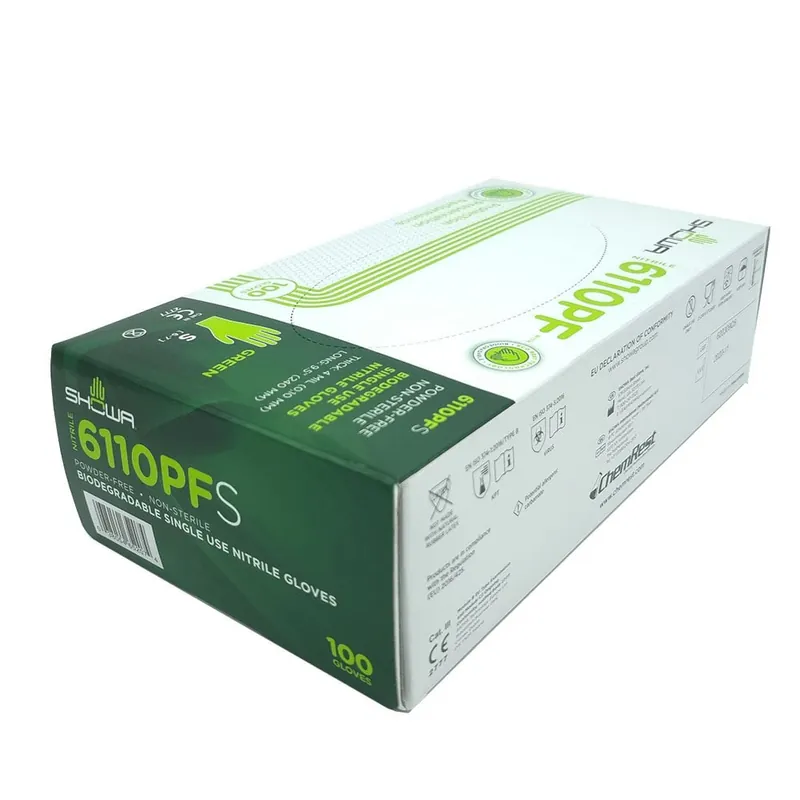 Showa 6110pfs 6110pf nitrile gloves (small, 100/pack)