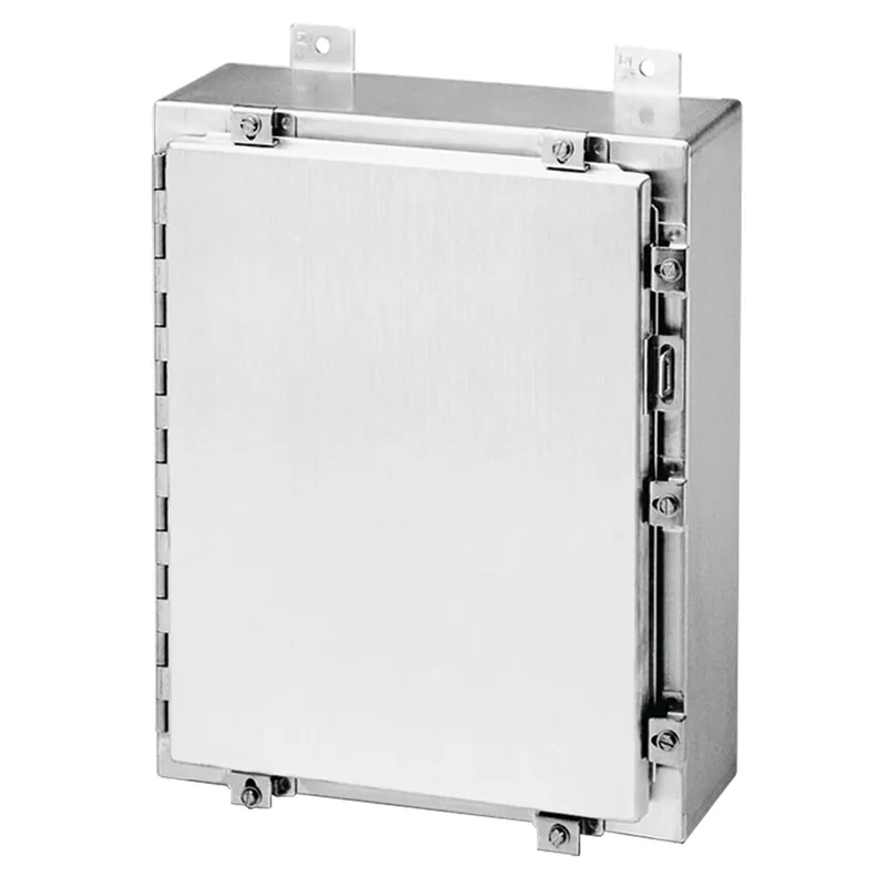 Nvent Hoffman A24H2408ALLP Continuous Hinge with Clamps, Type 4X, 24 inches x 24 inches x 8 inches, Aluminum
