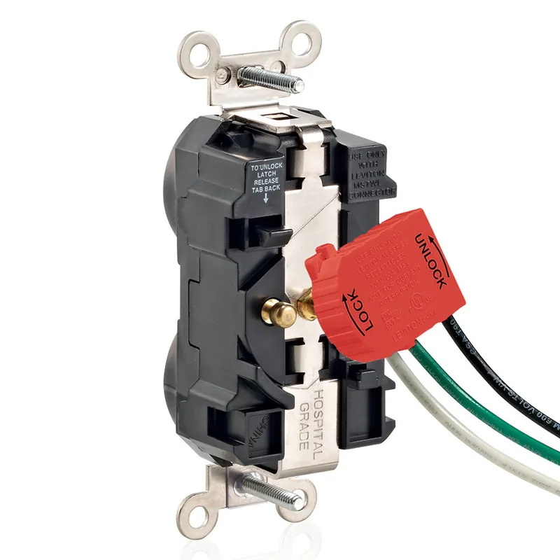 Leviton M8300-ILG Lev-Lok 20-Amp Duplex Receptacle