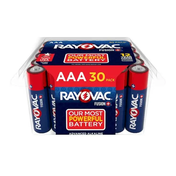 Rayovac 824-30PPFUSK Fusion AAA Alkaline Battery, 30 PK, 1.5V DC