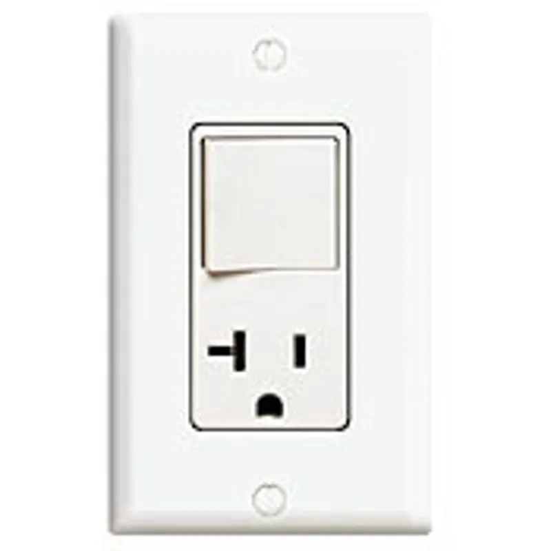 Leviton 5636-W Decora 1-Pole AC Combination Switch 20 Amp 120 Volt NEMA 5-20R