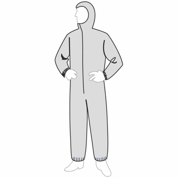 Liberty 15132-2XL PolyGard Polypropylene White Coveralls, Zipper, Hood & Boots, Size 2X-Large