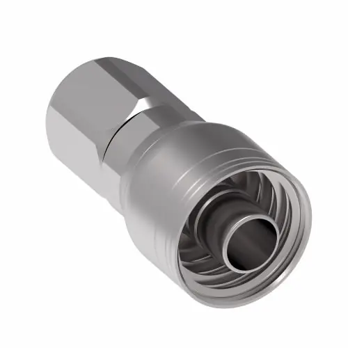 Eaton 1AA10FJ8 Aeroquip Carbon Steel Global TTC Crimp Hose Fitting Female JIC Swivel, Straight, 1/2 inches Hose ID, 7/8 inches - 14 Thread
