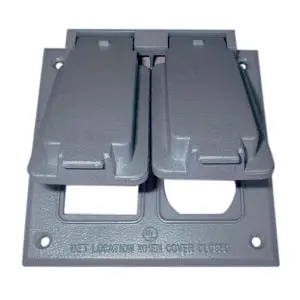 Topaz WCV2DUPGFI Duplex GFCI Cover, Die Cast Aluminum, Square