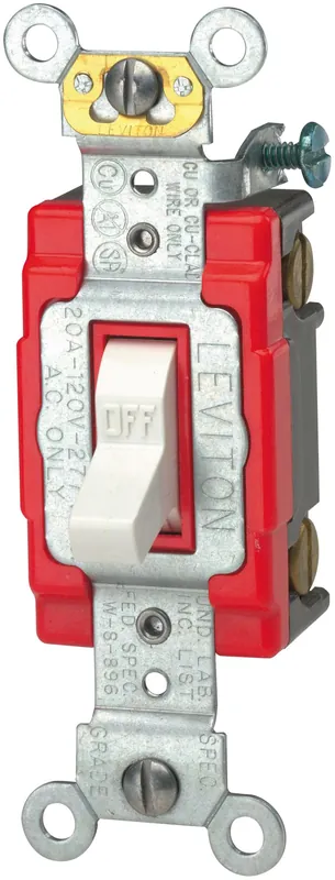 Leviton 1221-2W AC Quiet Toggle Switch, 120/277 VAC, 20 Amp