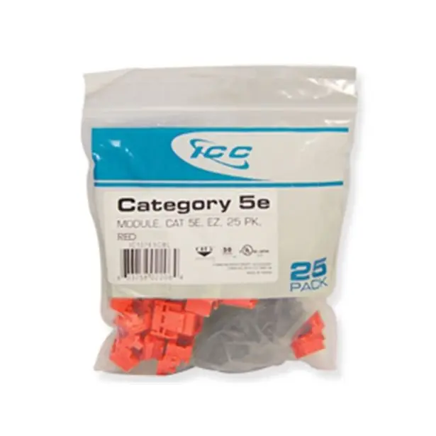 Icc IC107E5CRD CAT5e RJ45 Keystone Jack for EZ Style (25-Pack)