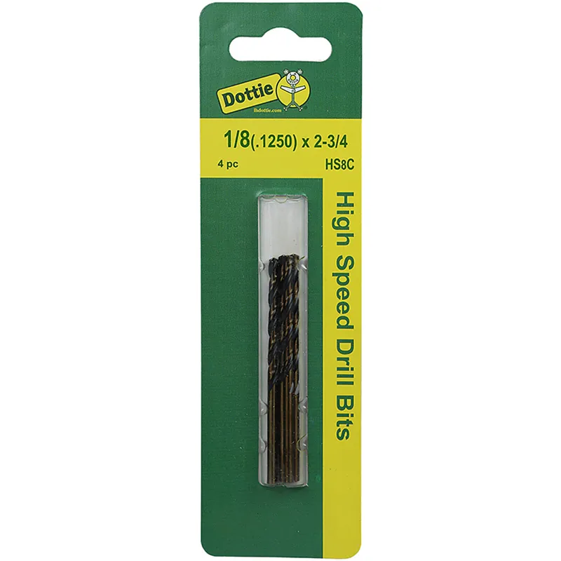 Lh Dottie hs8c high speed drill, 1/8 in, 4 pieces