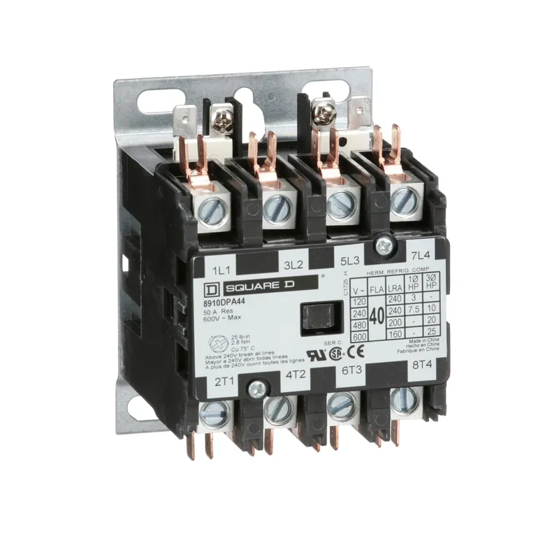 Square D 8910DPA44V04 Definite Purpose Contactor 40 Amp 4-Pole 4NO