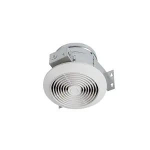 Broan-Nutone 673 60 CFM 6-Inch Vertical Discharge Fan with White Circle Plastic Grille, 4.5 Sones