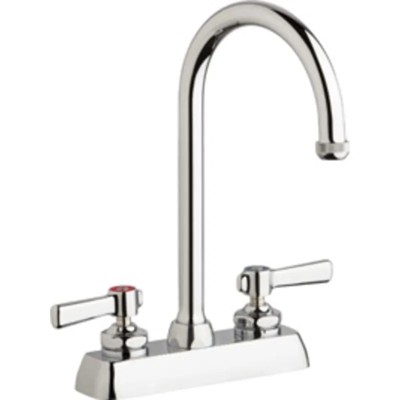 Chicago Faucets W4D-GN2AE1-369ABCP W4D Series Deck-mounted manual faucet with 4 inches centers