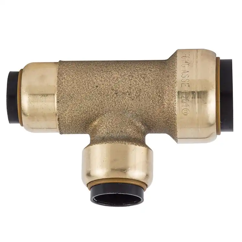 Tectite 10155490 Tee 3/4 Inch x 1/2 Inch x 1/2 Inch Push-Fit x Push-Fit x Push-Fit Brass