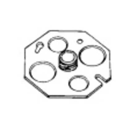 Appleton OCP-3/8 4 inches Octagon Back Plate, 3/8 inches Fixture Stud, 1/2 and 3/4 inches KOs, Steel