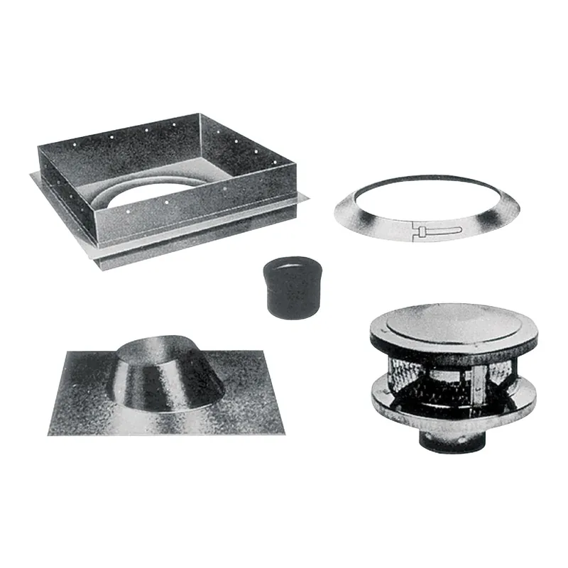 Amerivent 6HS-RKS Chimney Kit, Stainless Steel, Includes: (1) Ceiling Support, (1) Flat to 6/12 Pitch Flashing