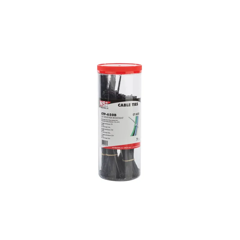 Nsi CTP-650B Cable Tie Canister Pk Black Asst, 650-Piece