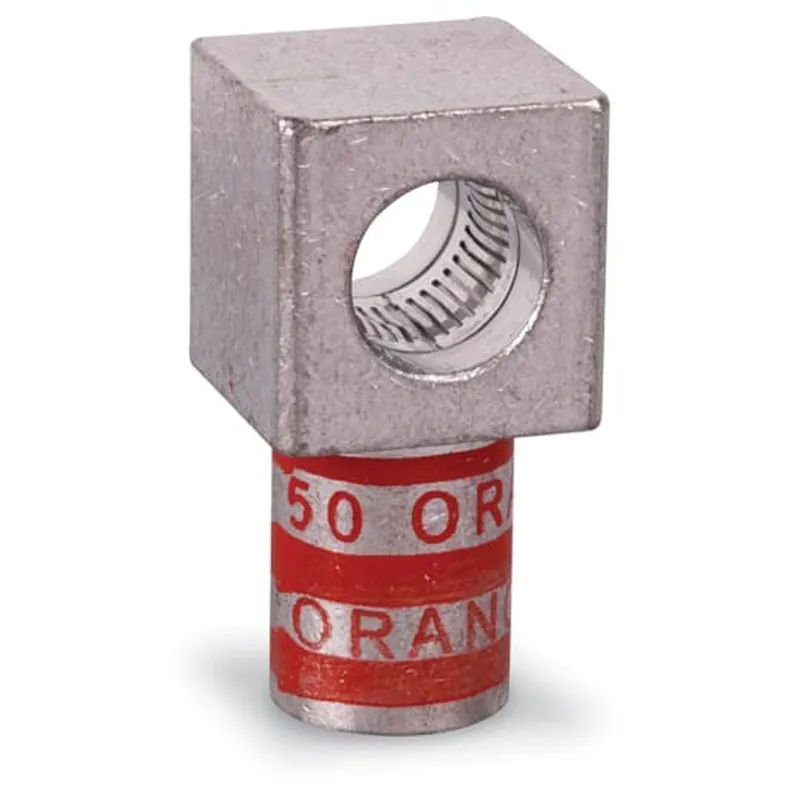 Color-Keyed 54930BE copper one-hole lug 35KV 8 AWG 1/4 inch bolt size