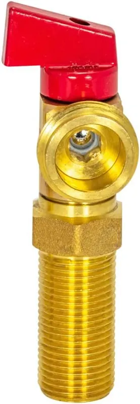 Eastman 60280 Brass Outlet Box Red Handle Washing Machine Valve 1/2 Inch MIP or Sweat x 3/4 Inch MHT