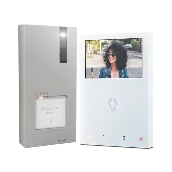 Comelit HFX-7000M/Y HFX-7000M 2-Wire Video Intercom Kit with Mini Hands-Free Monitor and Quadra Panel