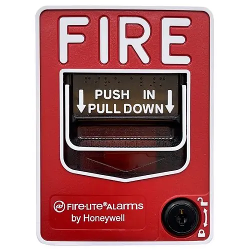 Fire-Lite BG-12LX Dual Action Addressable Pull Station with Key Locking Feature