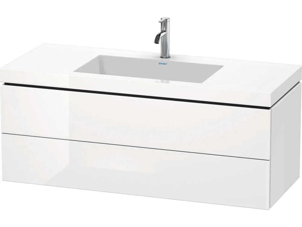 Duravit LC6929O2222 L-Cube 47 1/4 inches Wall Mount Two Drawer c-bonded Single Vanity