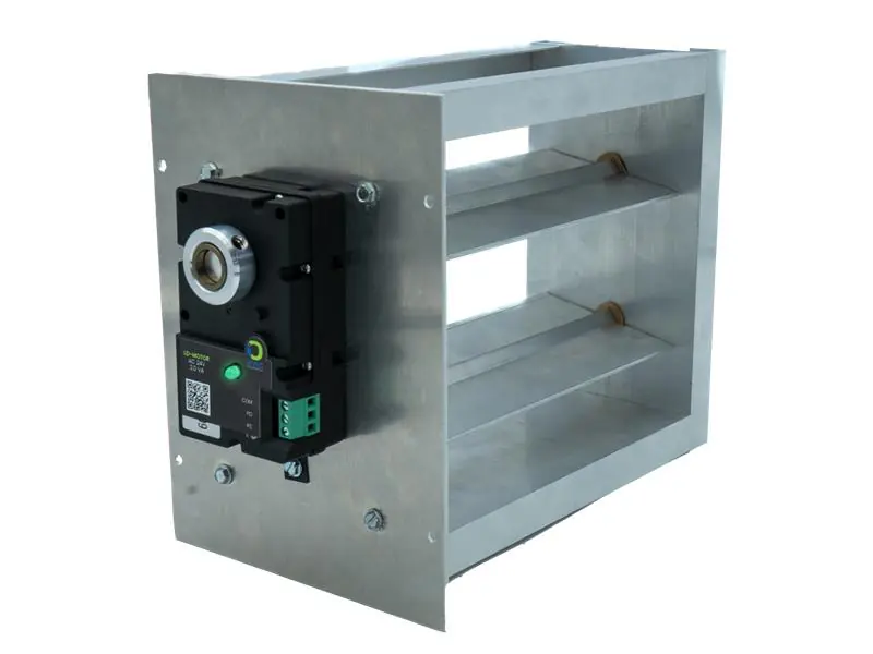 Io Hvac Controls LD-2810 28 inches x 10 inches Rectangular 2 Position Zone Damper - 3 Wire Actuator w/ Led