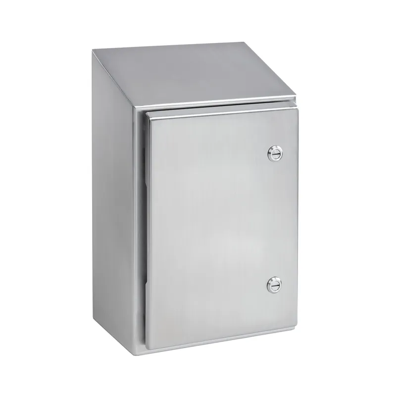 Nvent Hoffman WS161608SS Watershed Wallmount Sloped Top 1/4-Turn Latch Type 4X, 16x16x8, Brushed, SS 304