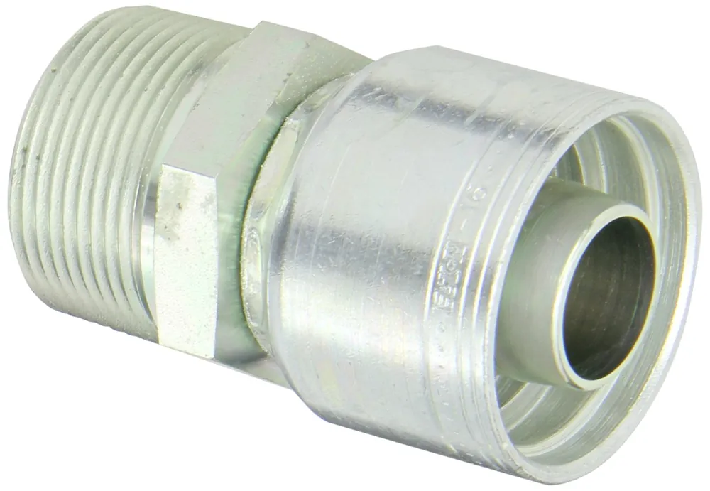 Eaton 1AA4MP8 Aeroquip Carbon Steel Global TTC Crimp Hose Fitting Male Pipe 1/2 inches Hose ID, 1/4 inches - 18 Thread