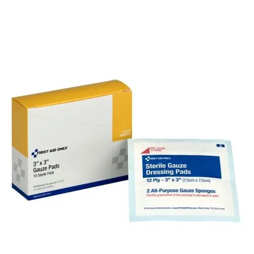 First Aid 3-200 3 inchesX3 inches Sterile Gauze Pads 10/Box