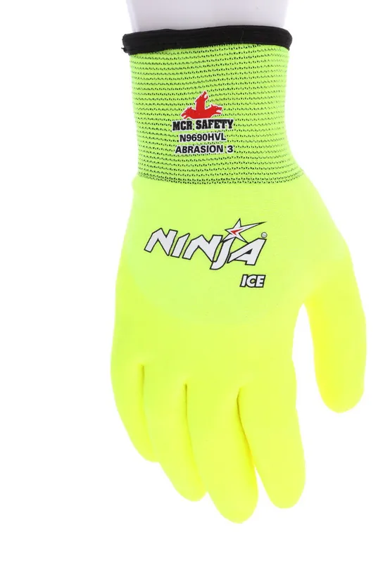 Mcr Safety N9690HV-2XL Ninja Ice Insulated Work Gloves - Hi-Vis