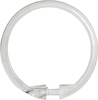 Kenney KN61218 Rust-Proof Smooth Plastic Shower Curtain Rings Set of 12
