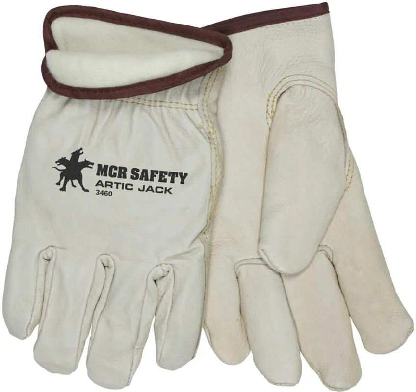 Mcr Safety 3460-XL Artic Jack Insulated Leather Drivers Work Gloves - Premium A Grain Pigskin Leather - Keystone Thumb