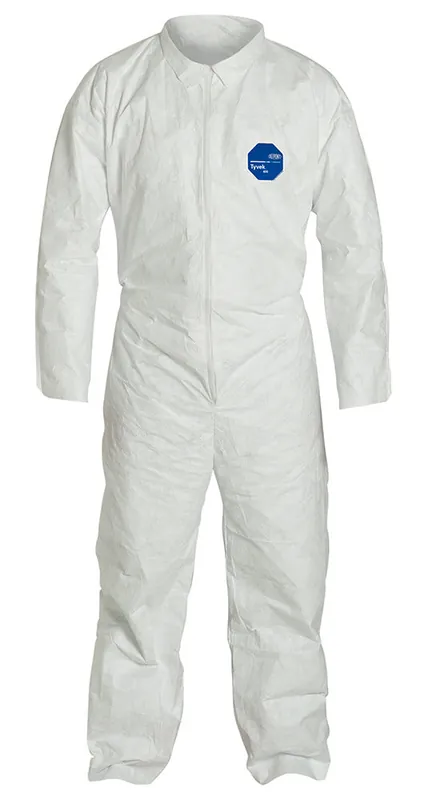 Dupont TY127SWH2X00 Tyvek Coverall, Attached Hood/Elas, PK25