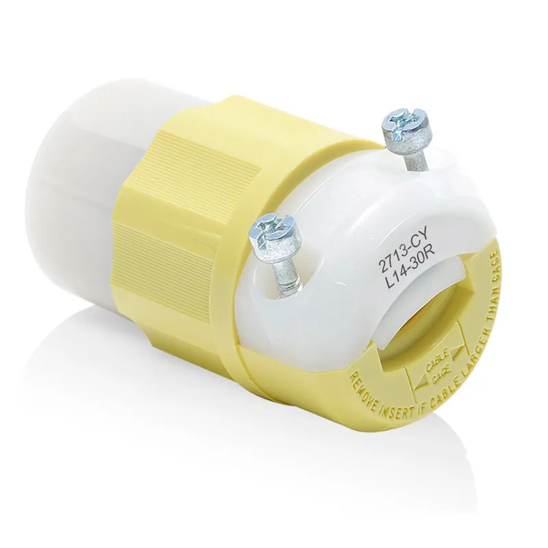 Leviton 2713-CY Locking Connector 30 Amp, 125/250 Volt, NEMA L14-30R