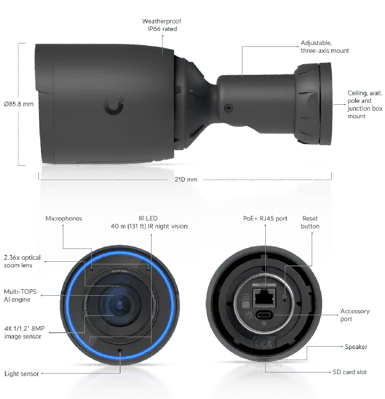 Ubiquiti UVC-G6-PRO-BULLET-B G6 Pro Bullet