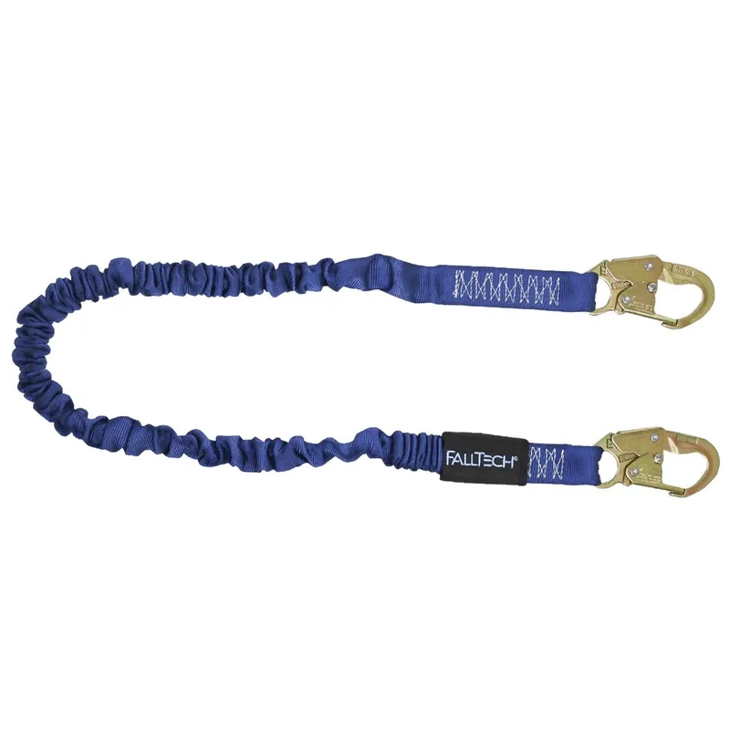 Falltech 8240 4½' to 6 feet ElasTech Energy Absorbing Lanyard, Single-leg with Steel Snap Hooks