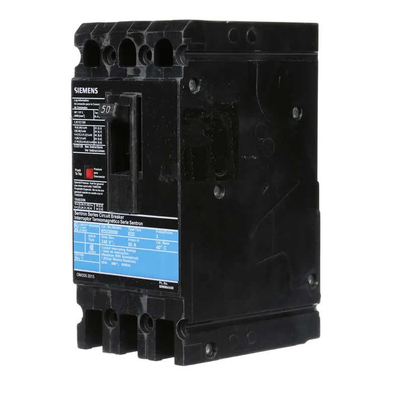 Siemens ED23B050 Sentron Molded Case Circuit Breaker 50A