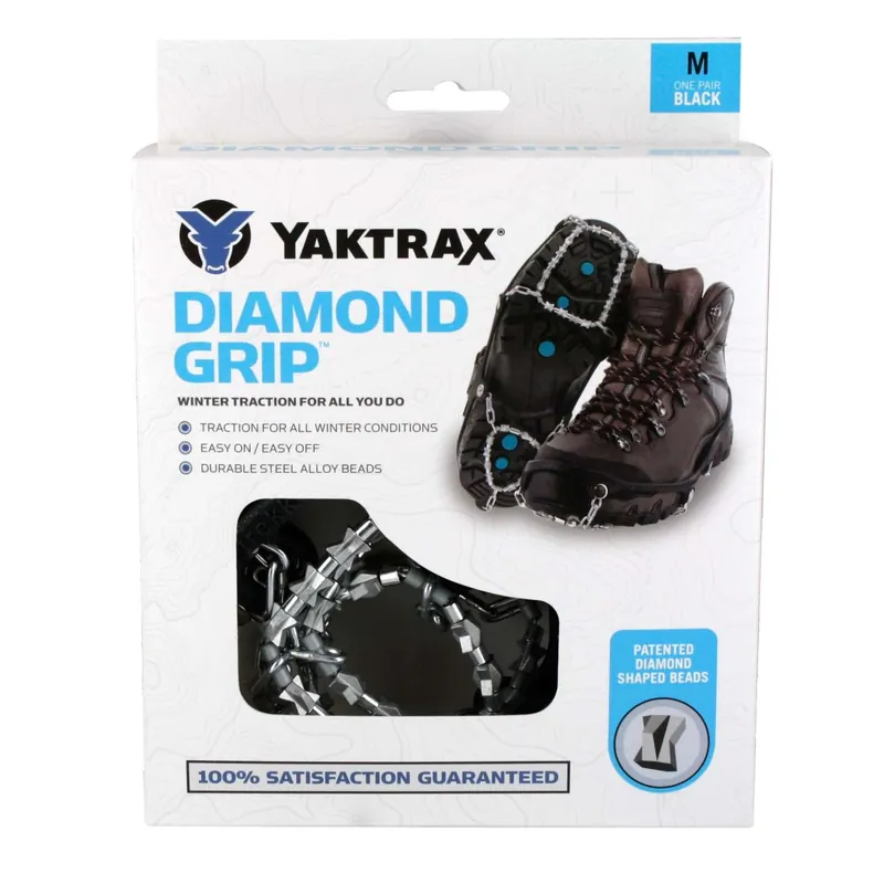Yaktrax 08532 Diamond Grip All-Surface Traction Cleats for Walking on Ice and Snow (1 Pair)