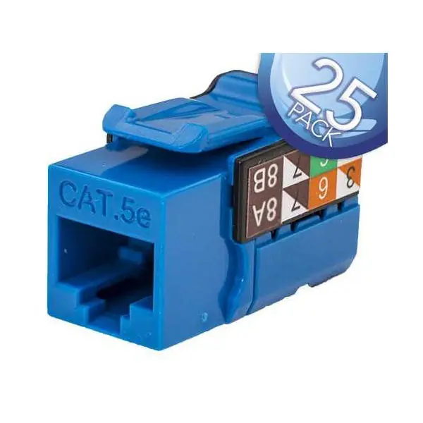 Vertical Cable 351-V2603/BL/25 Cat5e Keystone Jack 25 Pack