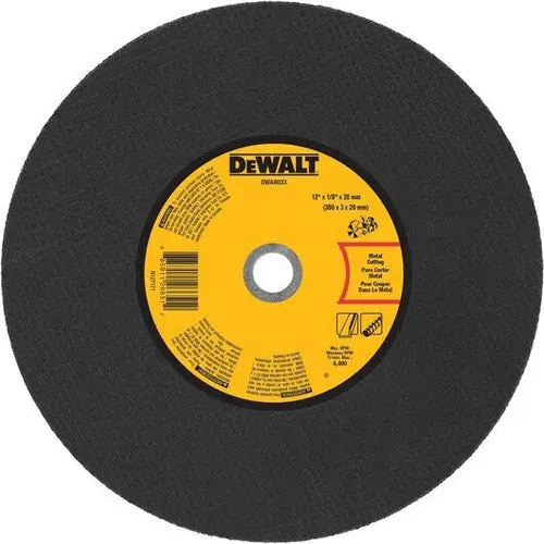 Dewalt DWA8033 Metal Portable Saw Cut-Off Wheel 12 inches x 1/8 inches x 20mm (10/Pkg.)