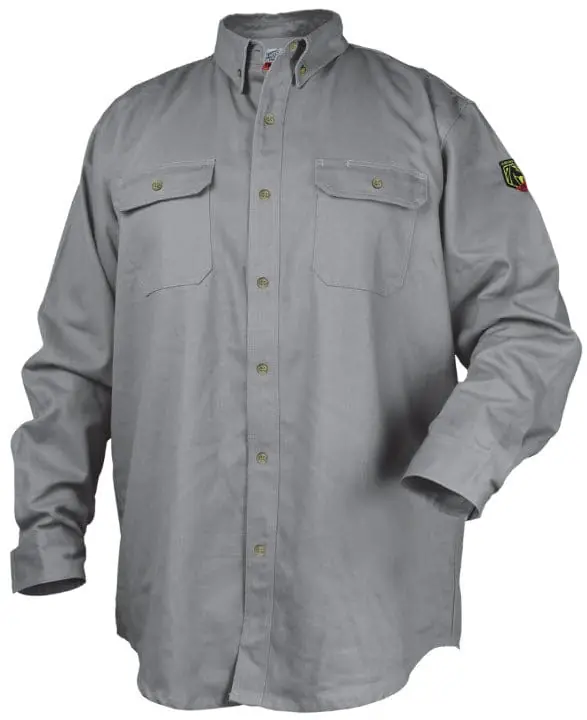 Black Stallion WF2110-GY-L Gray AR/FR Cotton Work Shirt Large