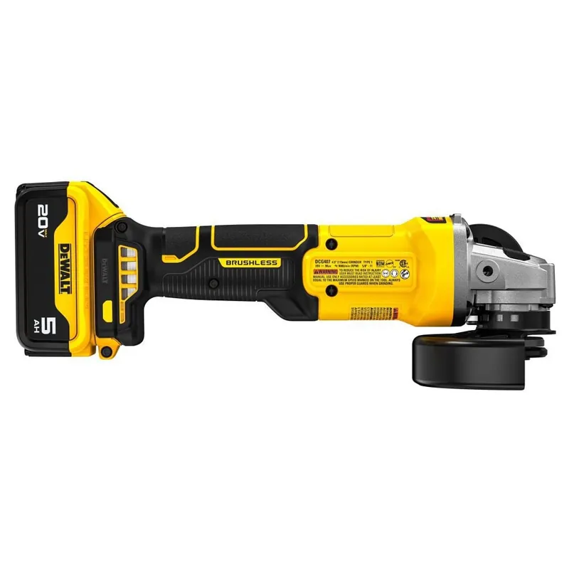 Dewalt DCG407P1 20V MAX Brushless Cordless 4 1/2 in. Slide-Switch Grinder Kit