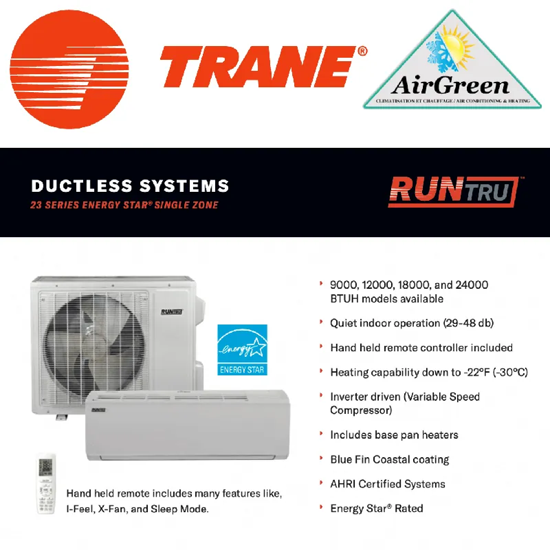 Trane M4MHW2312A1N0A RunTru 12k Hi-Wall Fan Coil