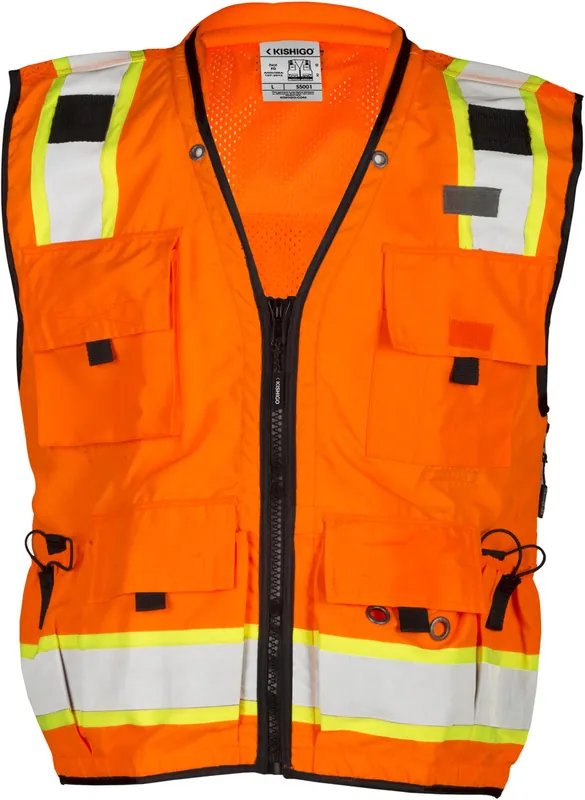 Kishigo S5001-XL Hi-Vis Orange Polyester Vest X-Large