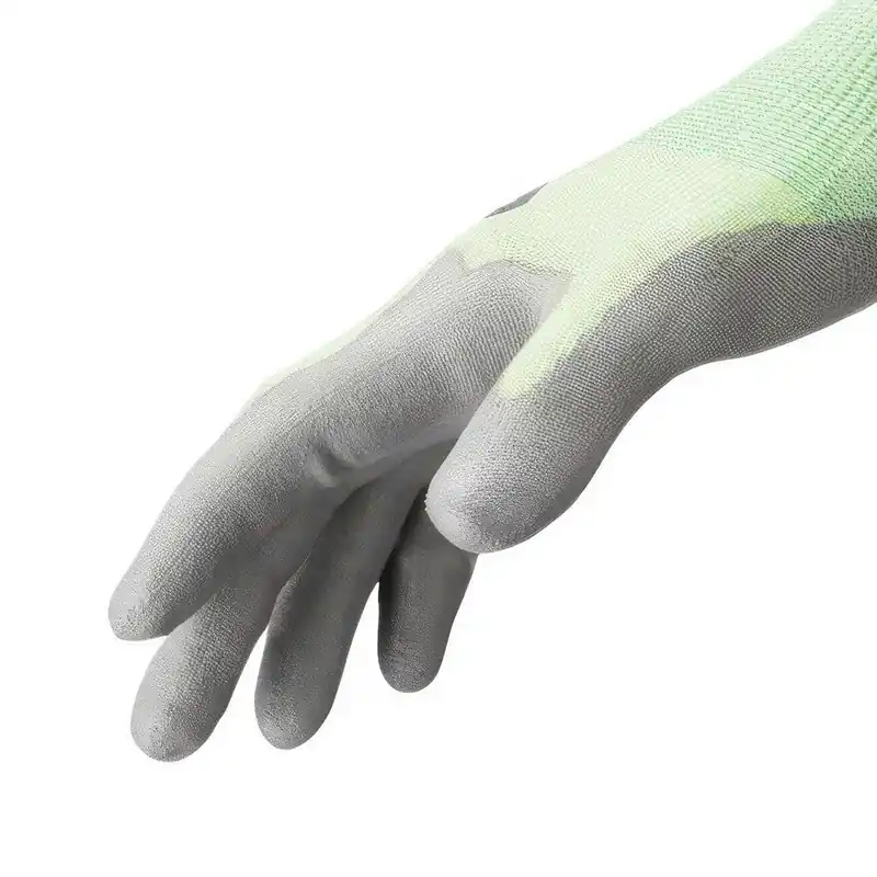 Hexarmor 1050-L (9) Helix 18 Gauge HPPE, Nylon And Polyurethane Cut Resistant Gloves With Polyurethane Coated Palm and Fingertips Size Large