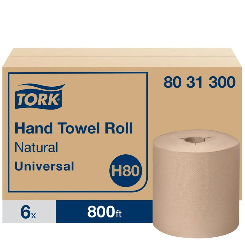 Tork 8031300 Universal Paper Hand Towel Roll 800 ft H80 System